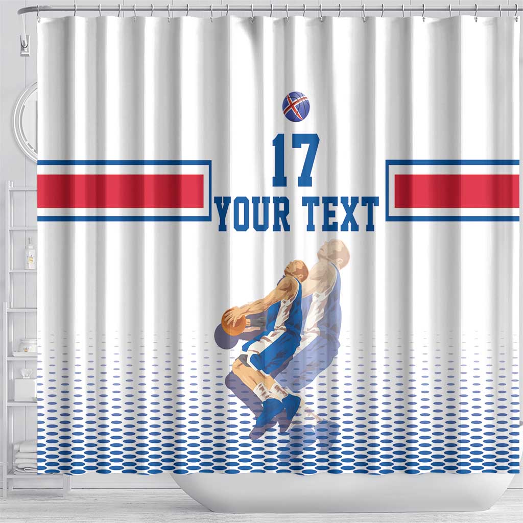 Iceland Basketball Custom Shower Curtain White Style