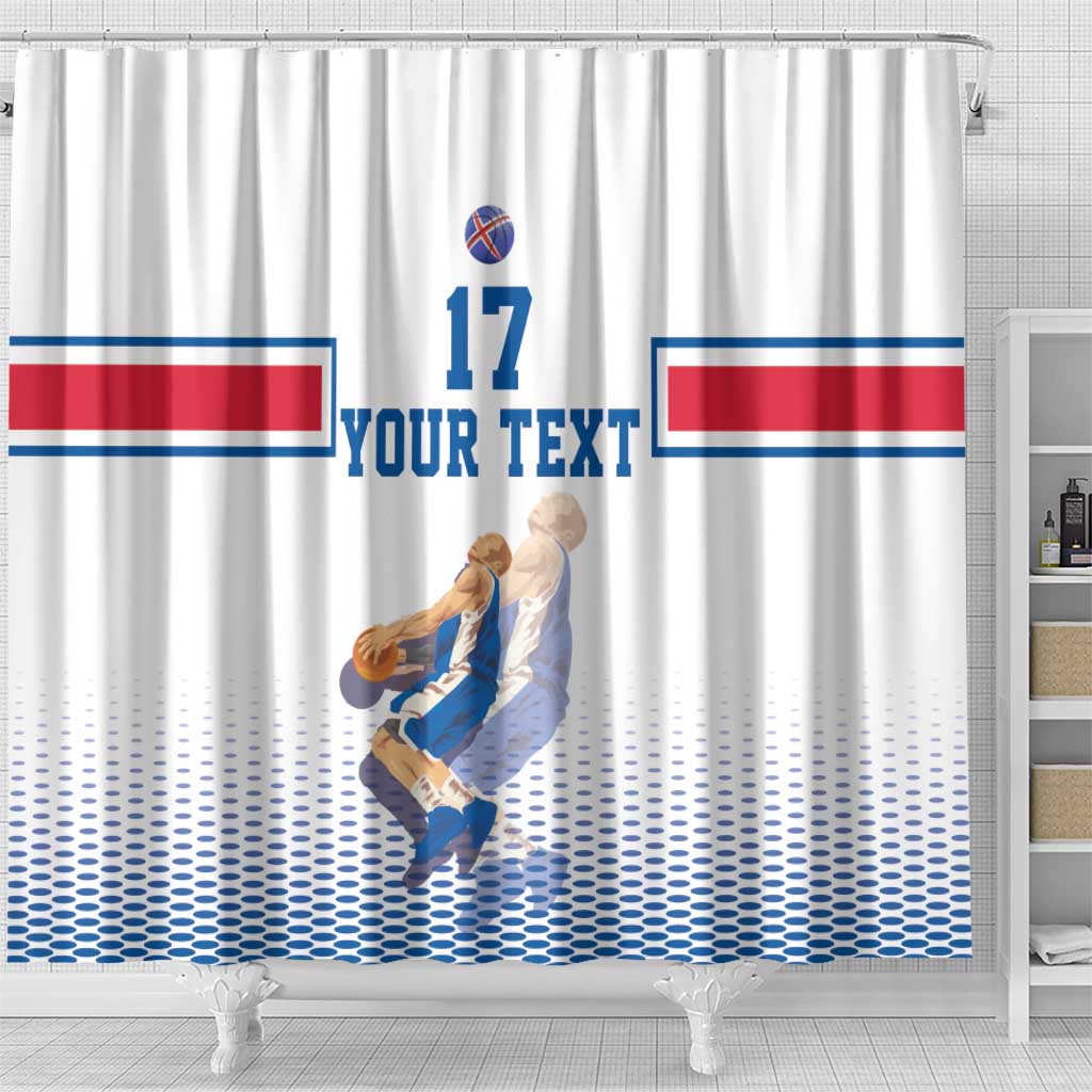 Iceland Basketball Custom Shower Curtain White Style