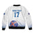 Iceland Basketball Custom Sleeve Zip Bomber Jacket White Style