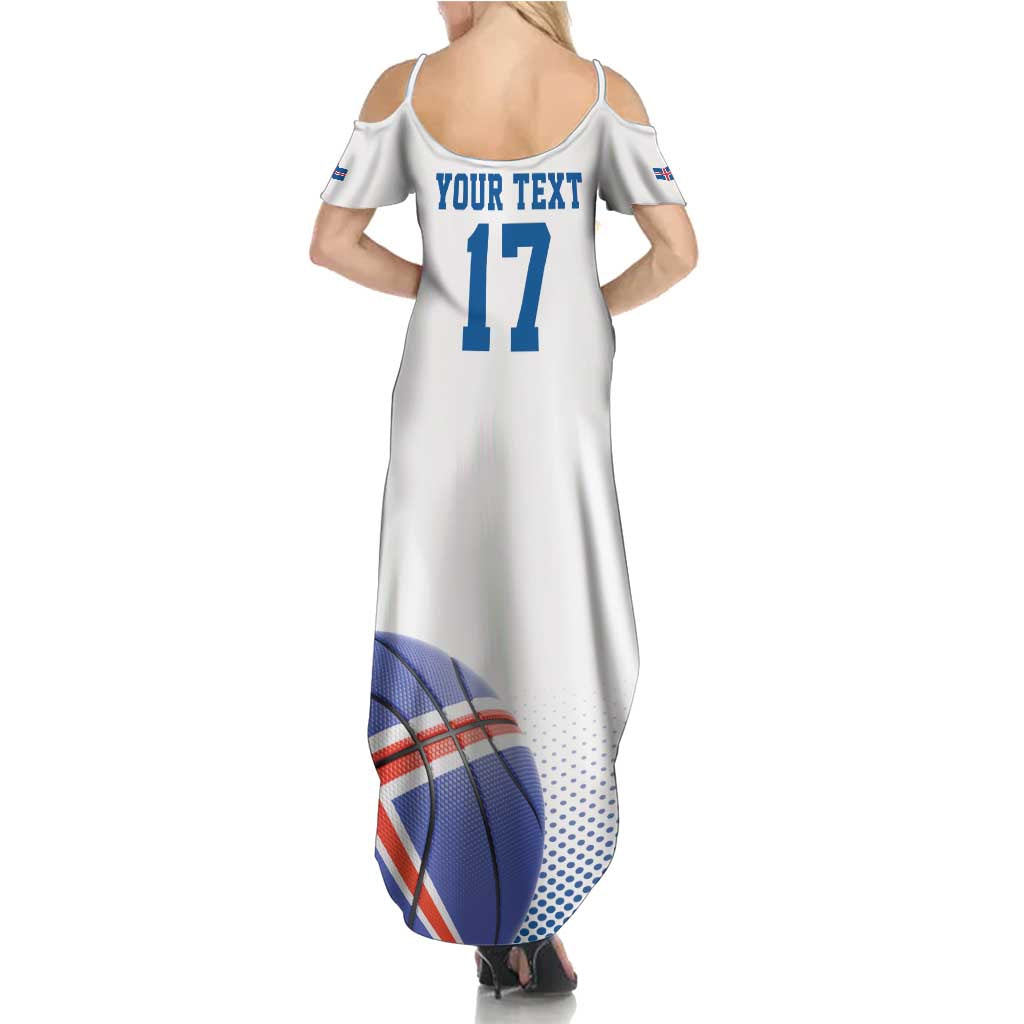 Iceland Basketball Custom Summer Maxi Dress White Style