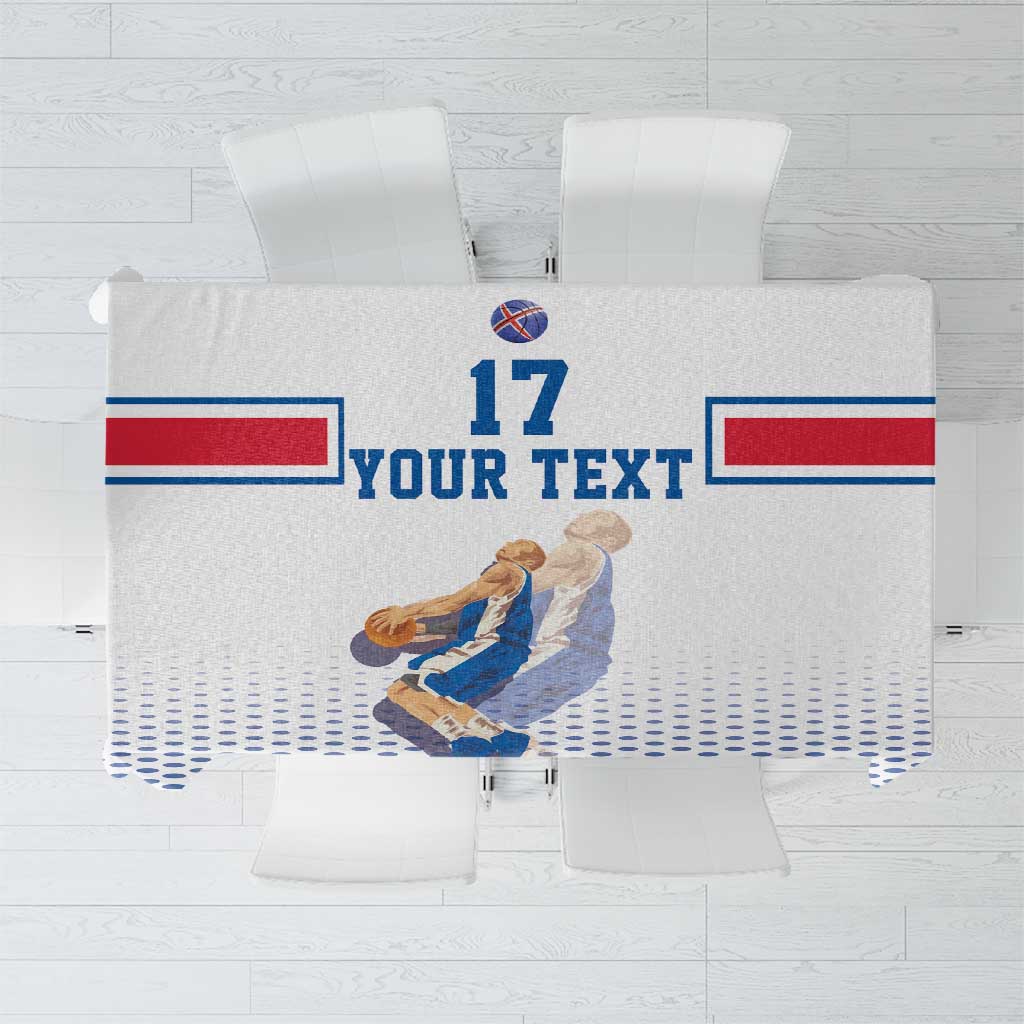 Iceland Basketball Custom Tablecloth White Style