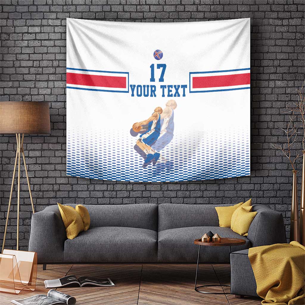Iceland Basketball Custom Tapestry White Style