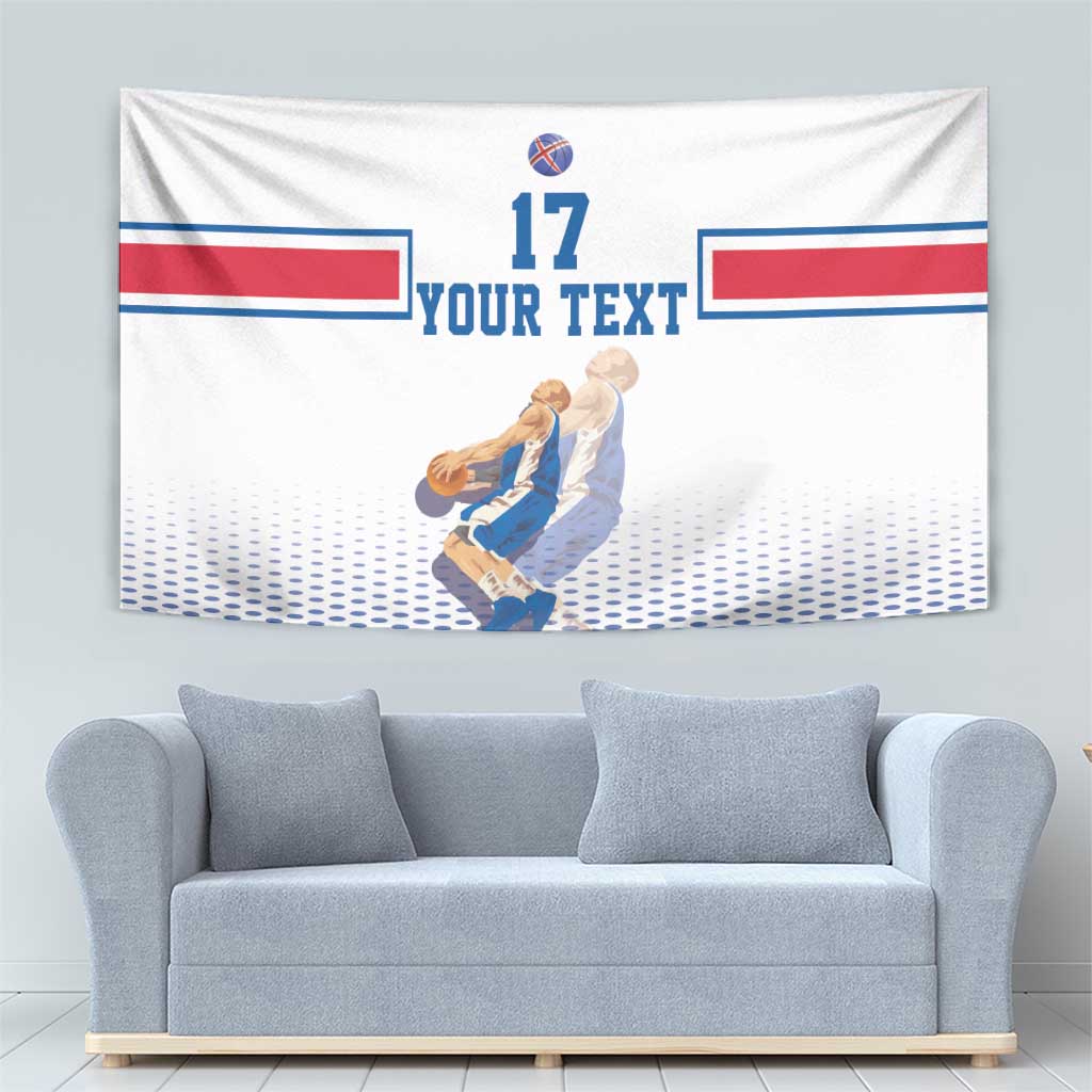 Iceland Basketball Custom Tapestry White Style