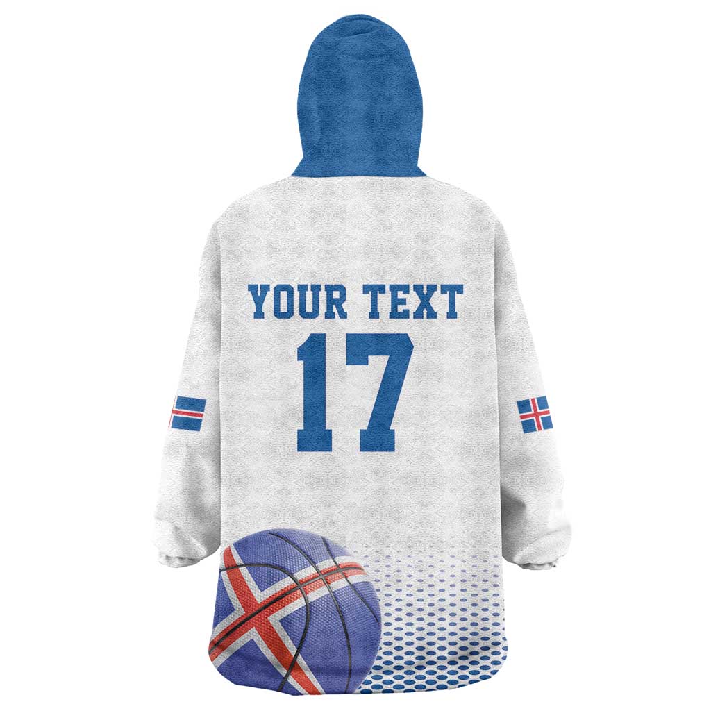Iceland Basketball Custom Wearable Blanket Hoodie White Style