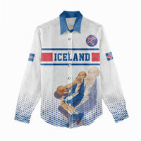 Iceland Basketball Custom Women Casual Shirt White Style