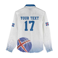 Iceland Basketball Custom Women Casual Shirt White Style