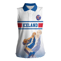 Iceland Basketball Custom Women Sleeveless Polo Shirt White Style