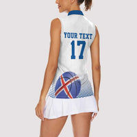 Iceland Basketball Custom Women Sleeveless Polo Shirt White Style