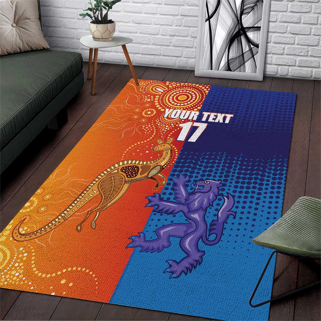 Custom Scotland and Australia Rugby Area Rug Wallabies Thistle Together