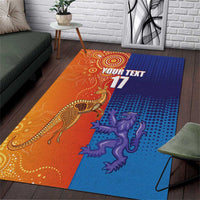 Custom Scotland and Australia Rugby Area Rug Wallabies Thistle Together