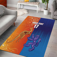 Custom Scotland and Australia Rugby Area Rug Wallabies Thistle Together