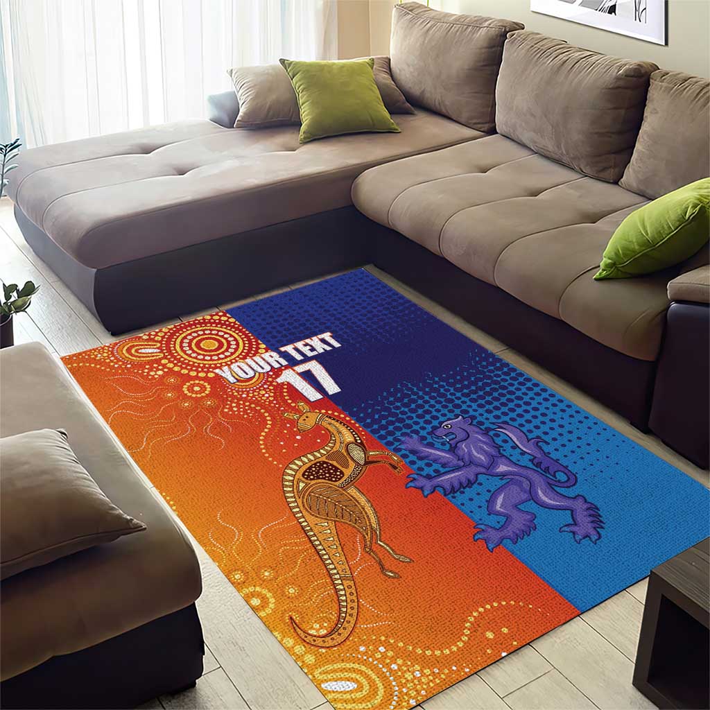 Custom Scotland and Australia Rugby Area Rug Wallabies Thistle Together