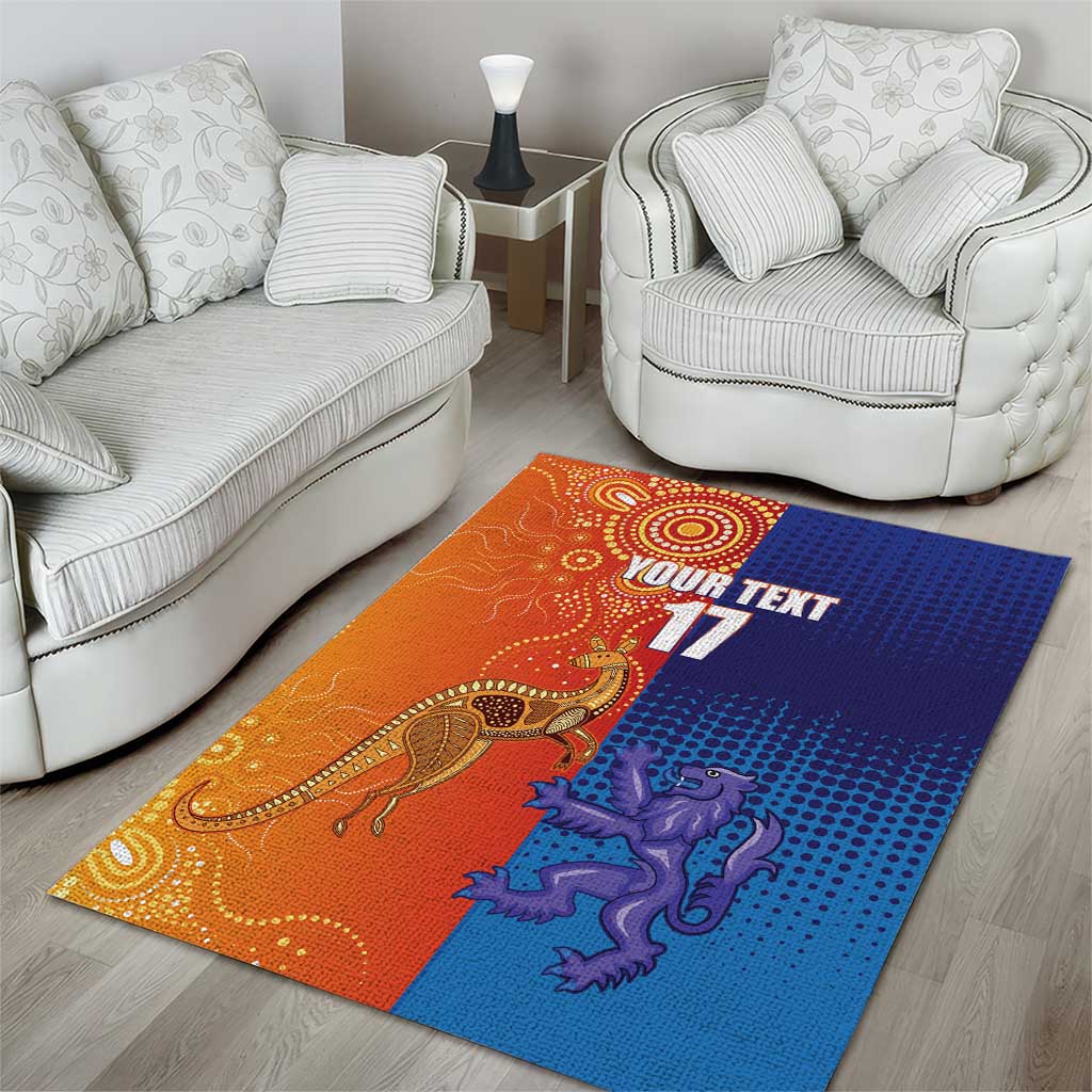 Custom Scotland and Australia Rugby Area Rug Wallabies Thistle Together
