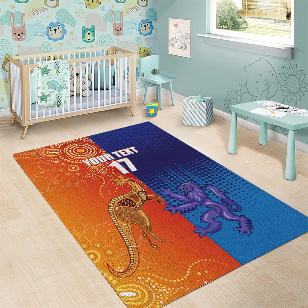 Custom Scotland and Australia Rugby Area Rug Wallabies Thistle Together