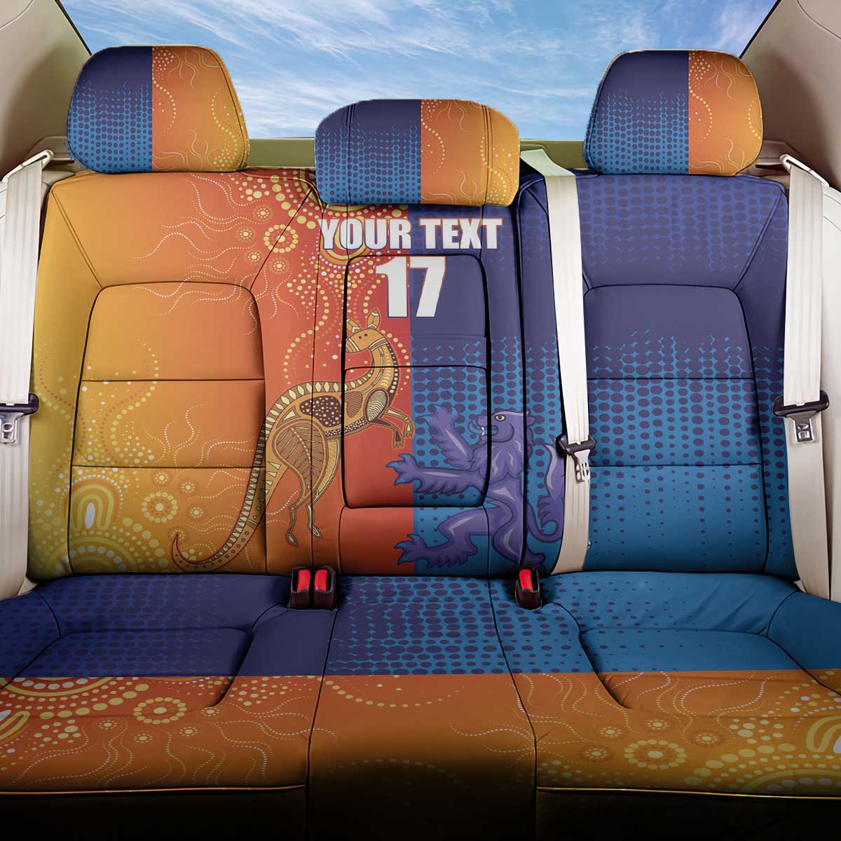 Custom Scotland and Australia Rugby Back Car Seat Cover Wallabies Thistle Together