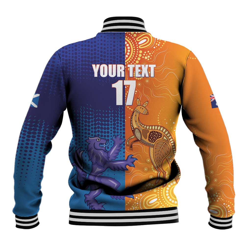 Custom Scotland and Australia Rugby Baseball Jacket Wallabies Thistle Together