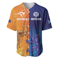 Custom Scotland and Australia Rugby Baseball Jersey Wallabies Thistle Together