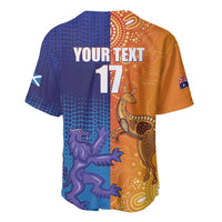 Custom Scotland and Australia Rugby Baseball Jersey Wallabies Thistle Together