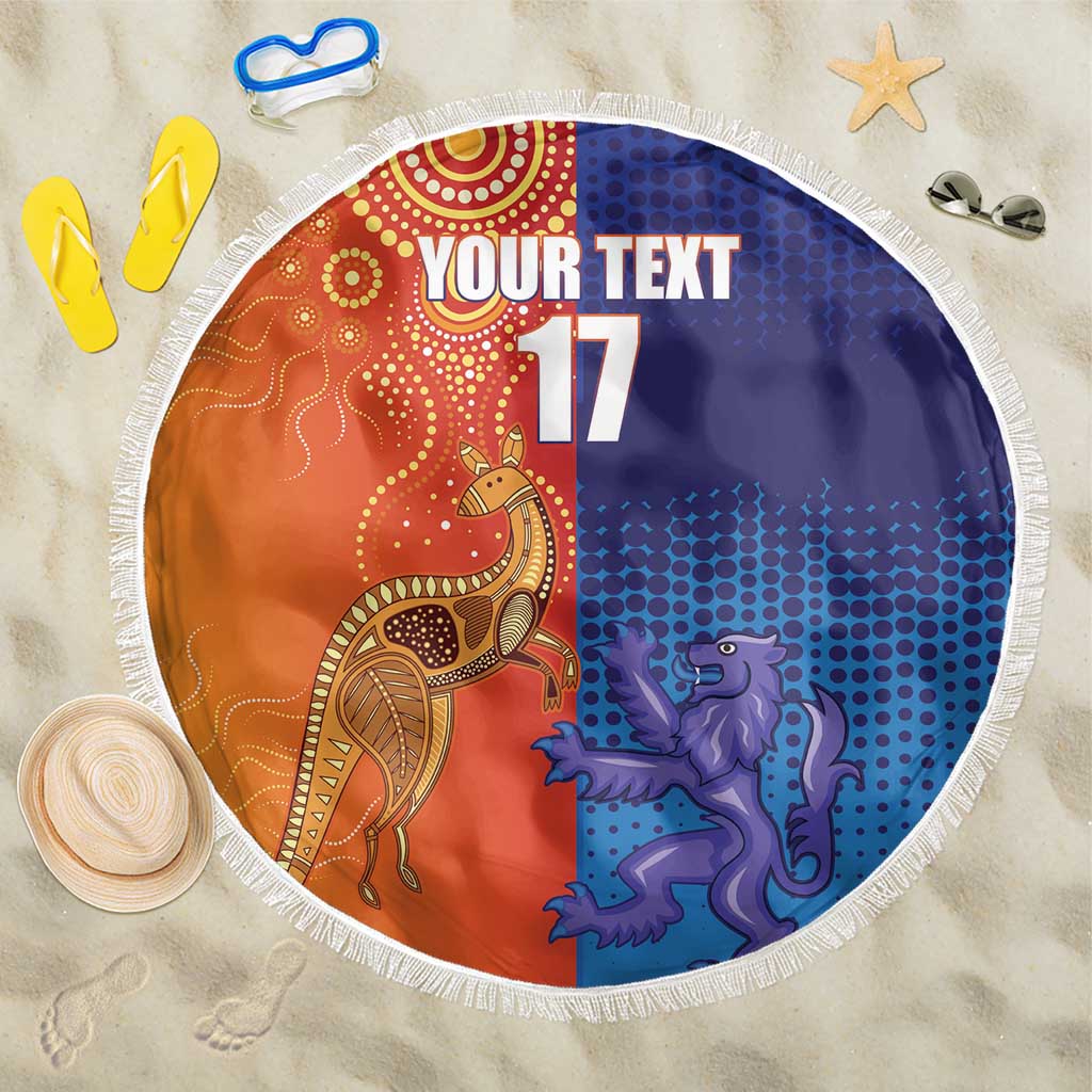 Custom Scotland and Australia Rugby Beach Blanket Wallabies Thistle Together