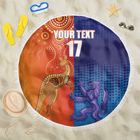 Custom Scotland and Australia Rugby Beach Blanket Wallabies Thistle Together