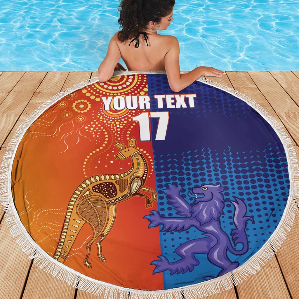 Custom Scotland and Australia Rugby Beach Blanket Wallabies Thistle Together