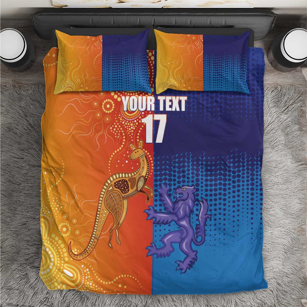 Custom Scotland and Australia Rugby Bedding Set Wallabies Thistle Together