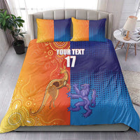 Custom Scotland and Australia Rugby Bedding Set Wallabies Thistle Together