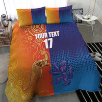 Custom Scotland and Australia Rugby Bedding Set Wallabies Thistle Together