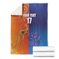 Custom Scotland and Australia Rugby Blanket Wallabies Thistle Together