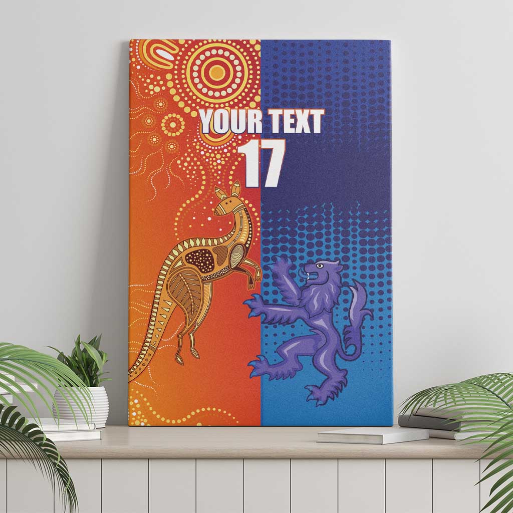 Custom Scotland and Australia Rugby Canvas Wall Art Wallabies Thistle Together