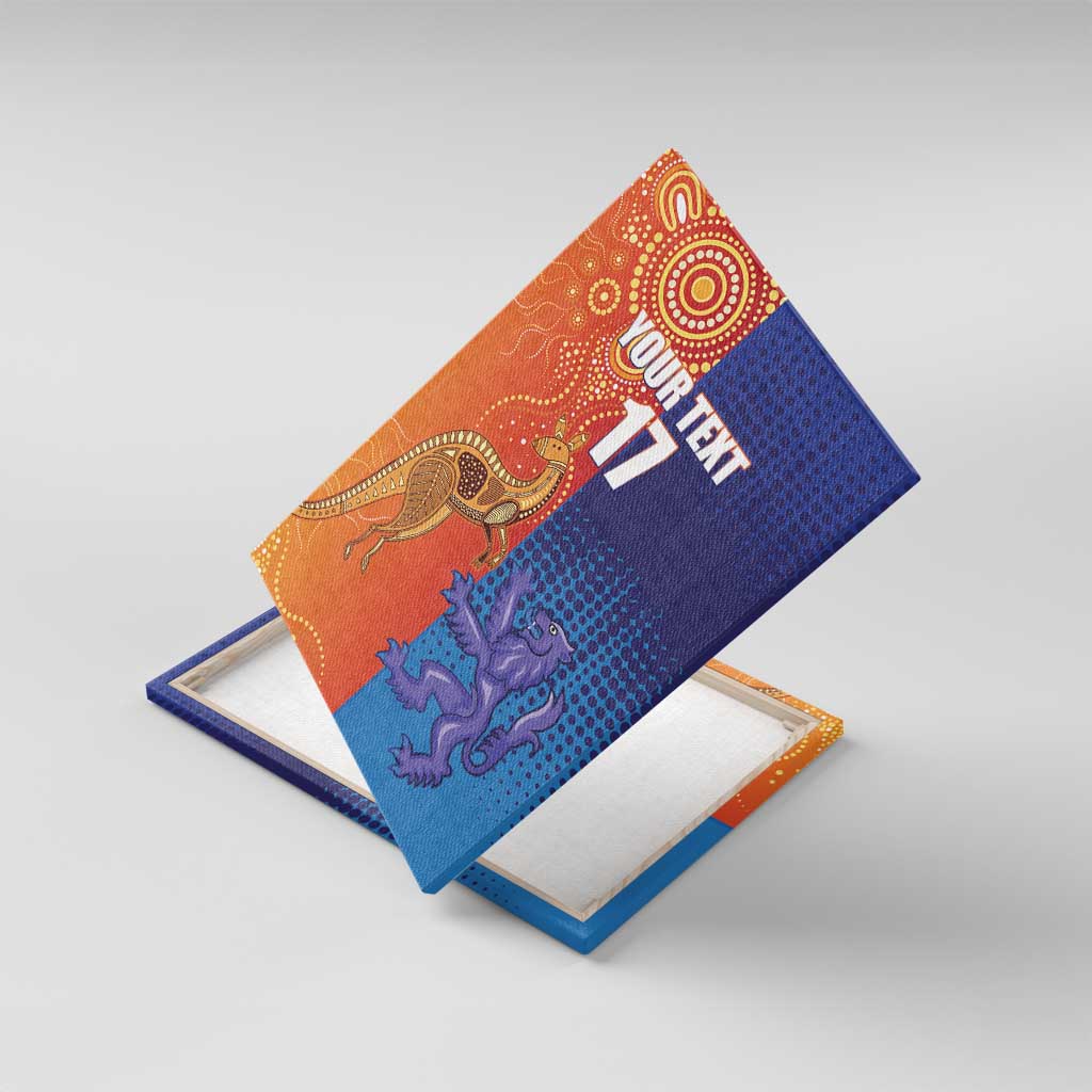 Custom Scotland and Australia Rugby Canvas Wall Art Wallabies Thistle Together