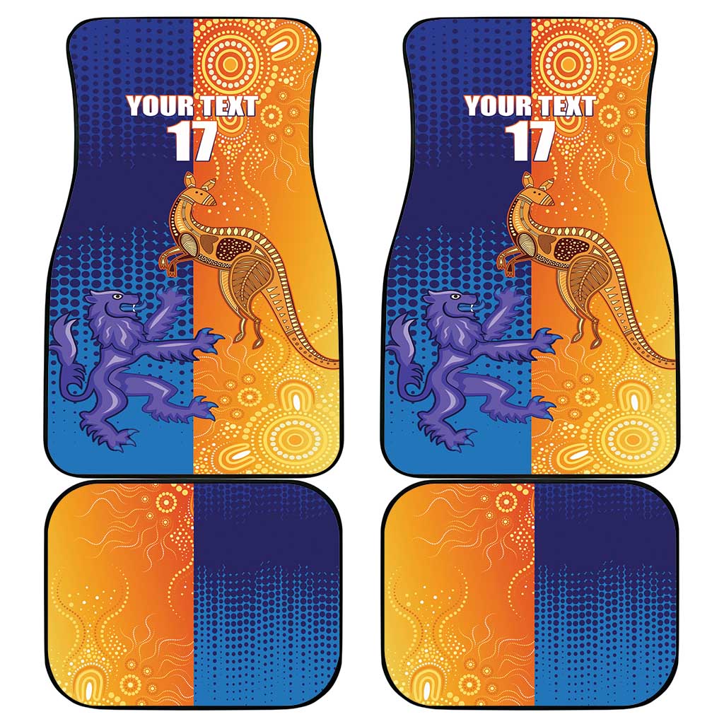 Custom Scotland and Australia Rugby Car Mats Wallabies Thistle Together