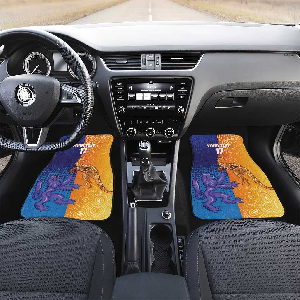 Custom Scotland and Australia Rugby Car Mats Wallabies Thistle Together