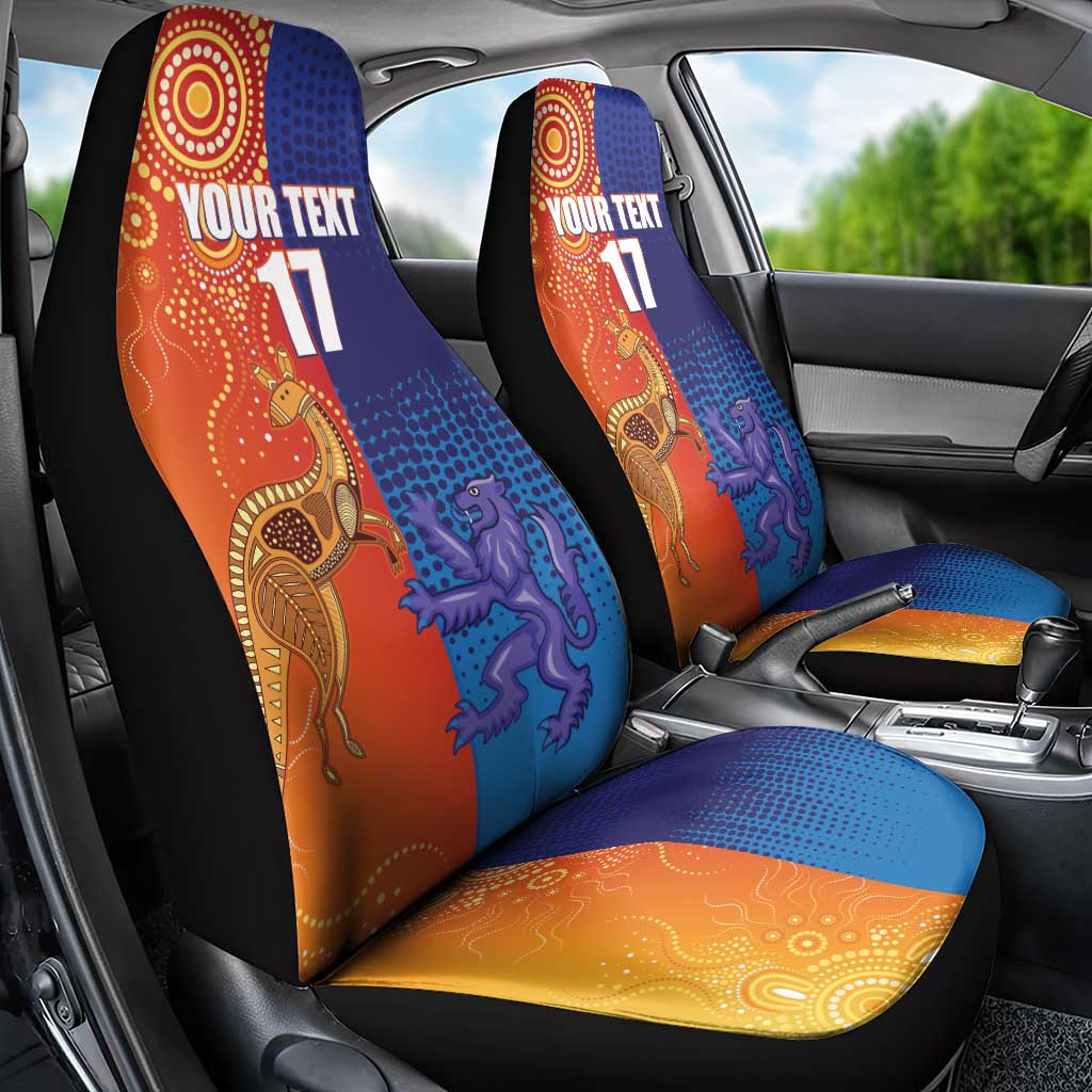 Custom Scotland and Australia Rugby Car Seat Cover Wallabies Thistle Together