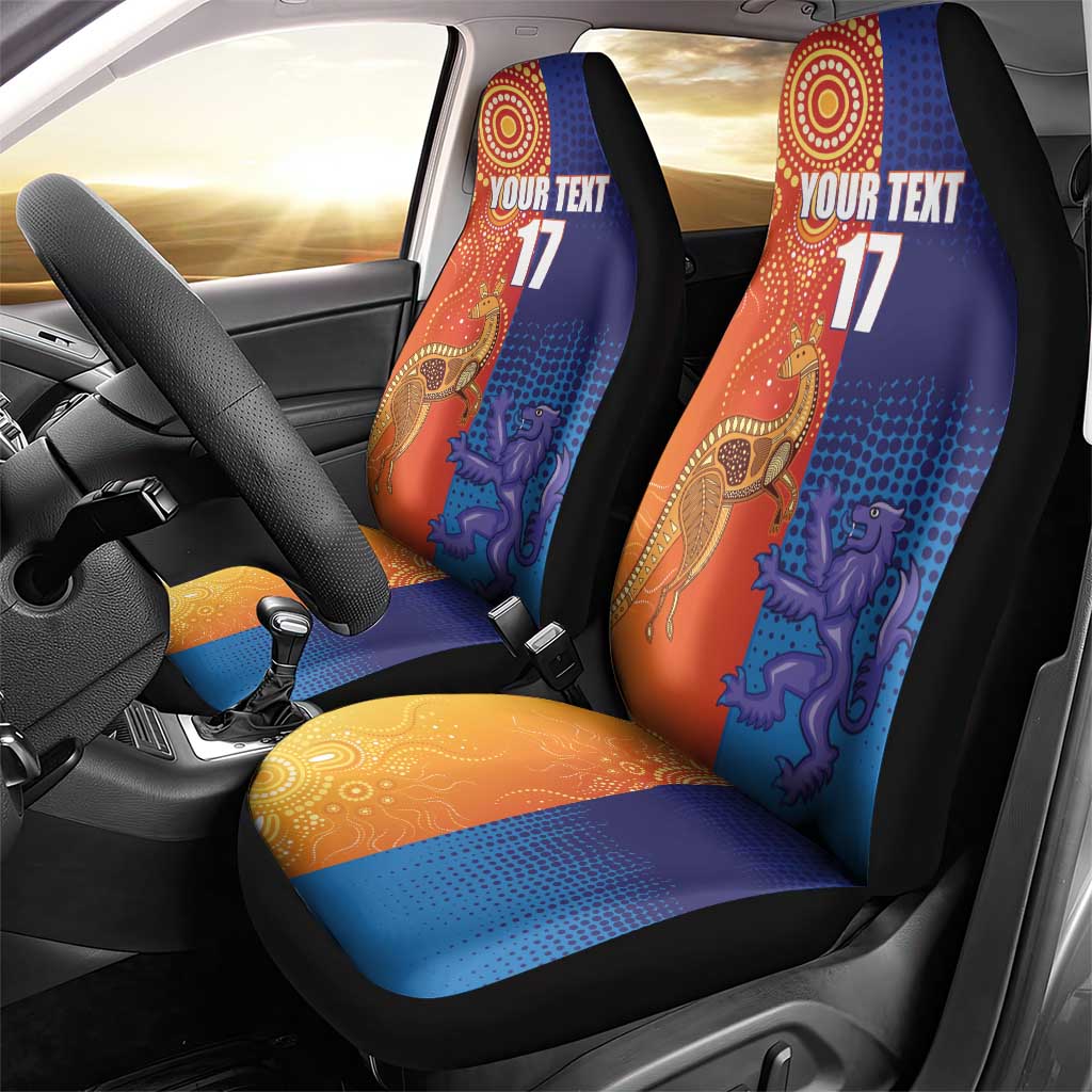Custom Scotland and Australia Rugby Car Seat Cover Wallabies Thistle Together