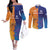 Custom Scotland and Australia Rugby Couples Matching Off The Shoulder Long Sleeve Dress and Long Sleeve Button Shirt Wallabies Thistle Together