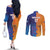 Custom Scotland and Australia Rugby Couples Matching Off The Shoulder Long Sleeve Dress and Long Sleeve Button Shirt Wallabies Thistle Together