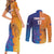 Custom Scotland and Australia Rugby Couples Matching Short Sleeve Bodycon Dress and Long Sleeve Button Shirt Wallabies Thistle Together