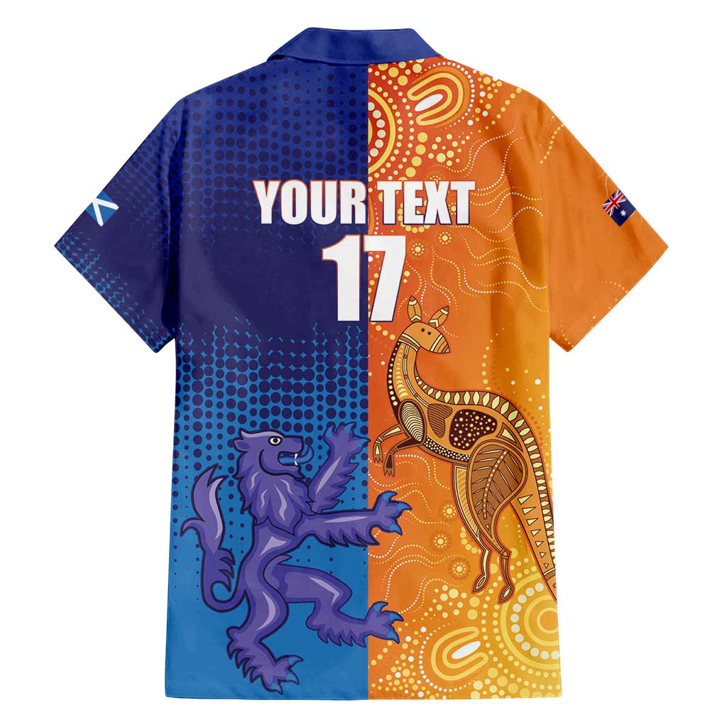 Custom Scotland and Australia Rugby Family Matching Long Sleeve Bodycon Dress and Hawaiian Shirt Wallabies Thistle Together