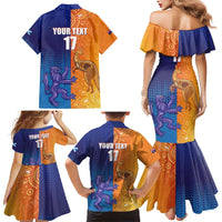 Custom Scotland and Australia Rugby Family Matching Mermaid Dress and Hawaiian Shirt Wallabies Thistle Together