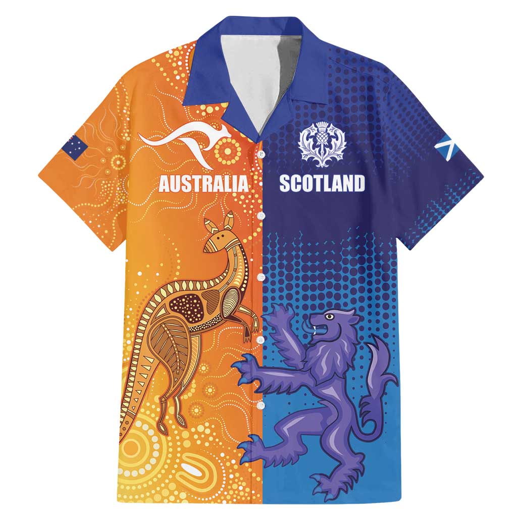 Custom Scotland and Australia Rugby Family Matching Mermaid Dress and Hawaiian Shirt Wallabies Thistle Together