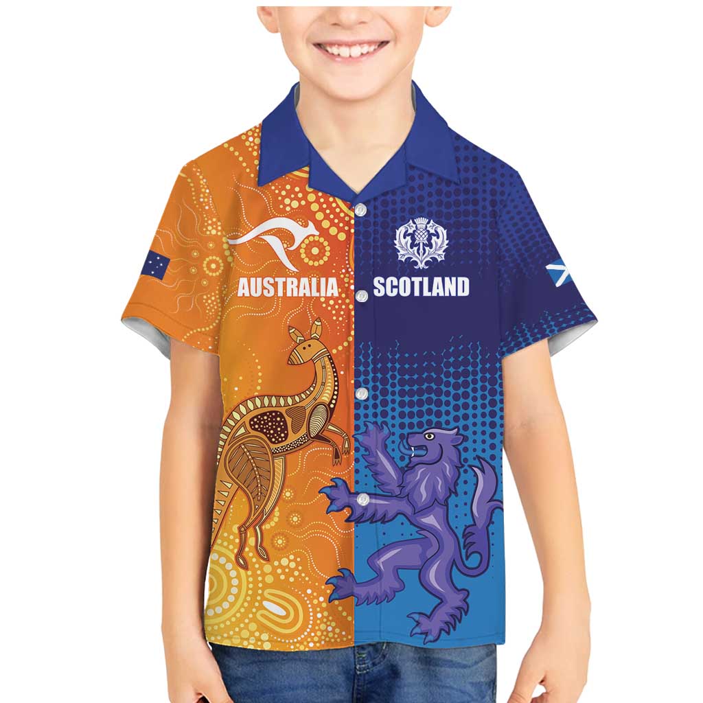 Custom Scotland and Australia Rugby Family Matching Mermaid Dress and Hawaiian Shirt Wallabies Thistle Together