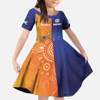 Custom Scotland and Australia Rugby Family Matching Off Shoulder Maxi Dress and Hawaiian Shirt Wallabies Thistle Together