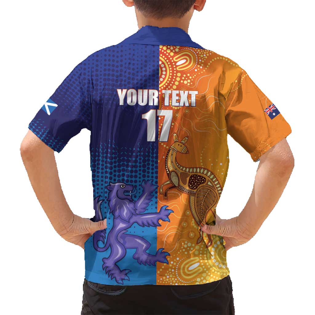 Custom Scotland and Australia Rugby Family Matching Puletasi and Hawaiian Shirt Wallabies Thistle Together