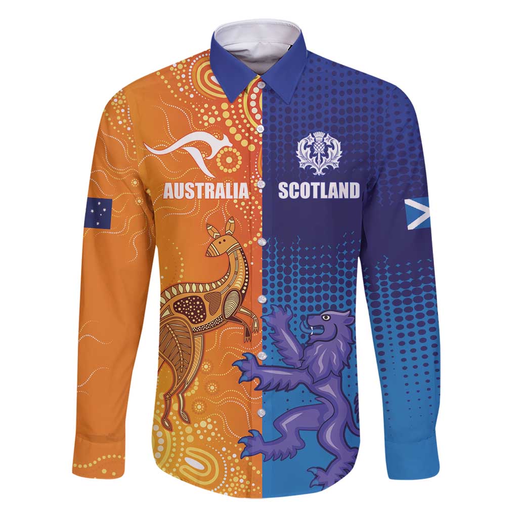 Custom Scotland and Australia Rugby Family Matching Puletasi and Hawaiian Shirt Wallabies Thistle Together