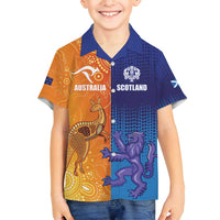 Custom Scotland and Australia Rugby Family Matching Puletasi and Hawaiian Shirt Wallabies Thistle Together