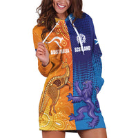 Custom Scotland and Australia Rugby Hoodie Dress Wallabies Thistle Together