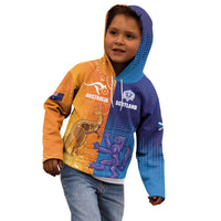 Custom Scotland and Australia Rugby Kid Hoodie Wallabies Thistle Together