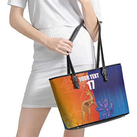 Custom Scotland and Australia Rugby Leather Tote Bag Wallabies Thistle Together