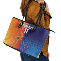 Custom Scotland and Australia Rugby Leather Tote Bag Wallabies Thistle Together